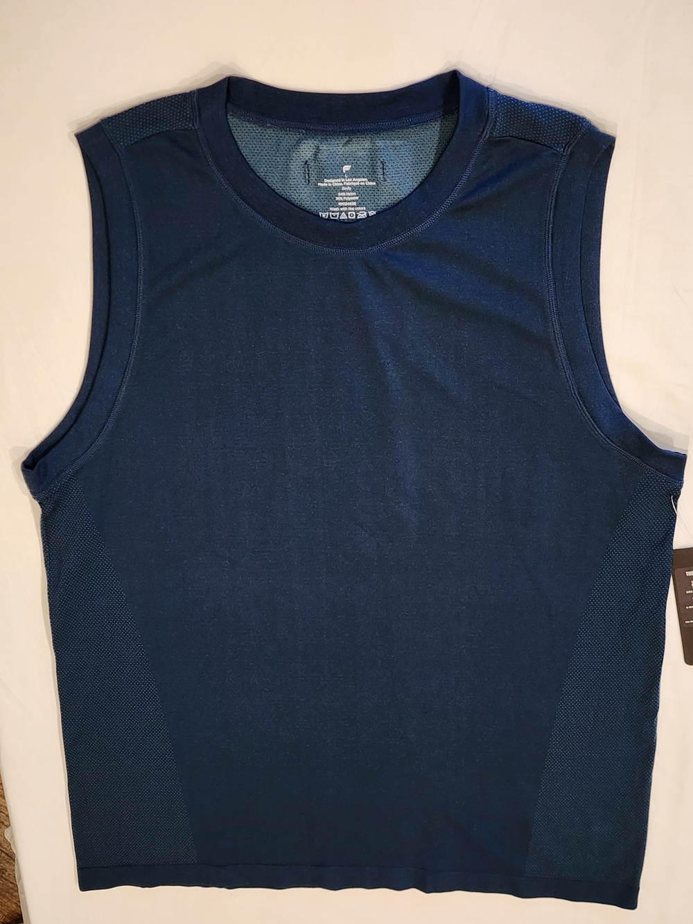 Fabletics Men's Sleeveless Athletic Tank Shirt - Navy Size L